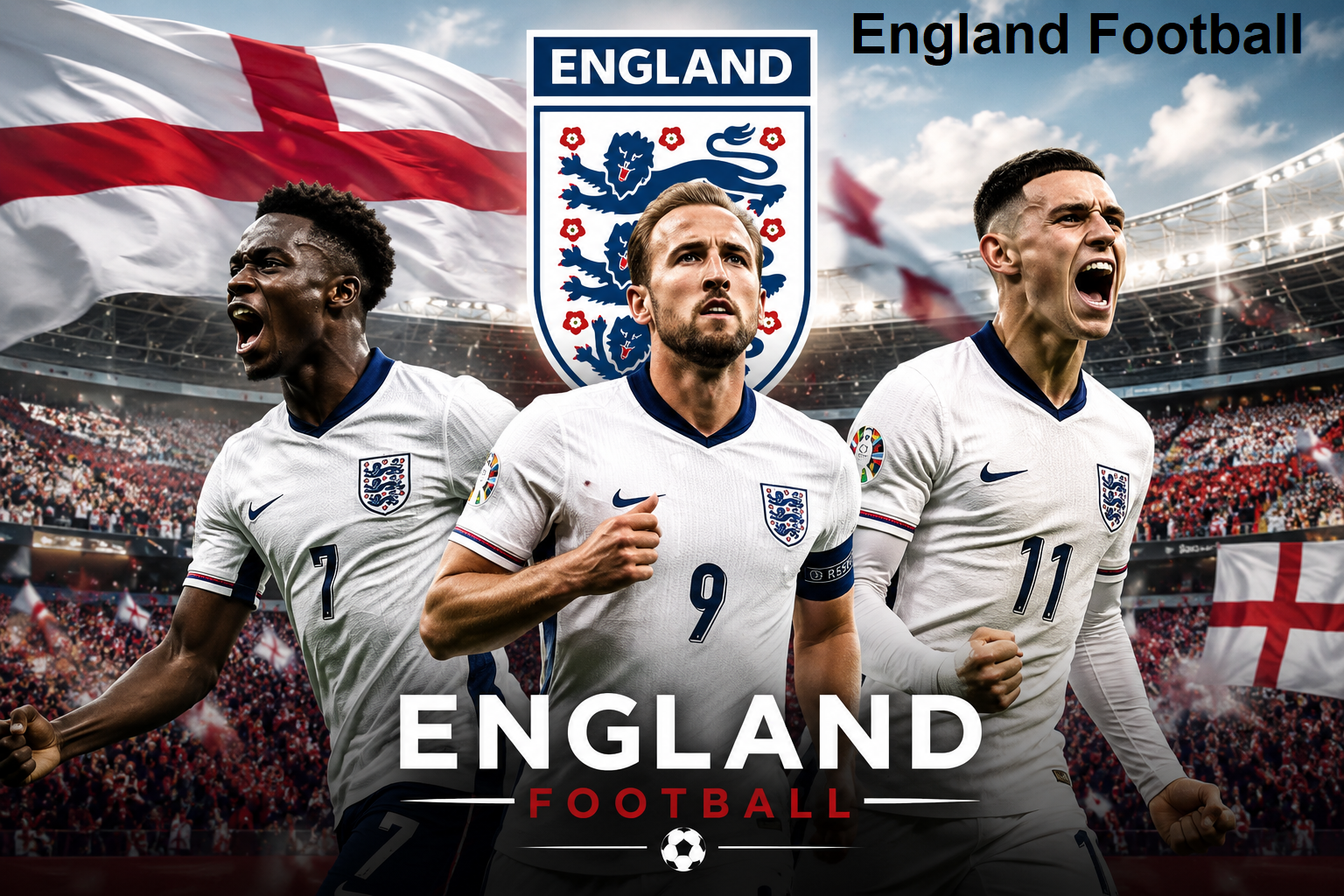England football team and Three Lions players
