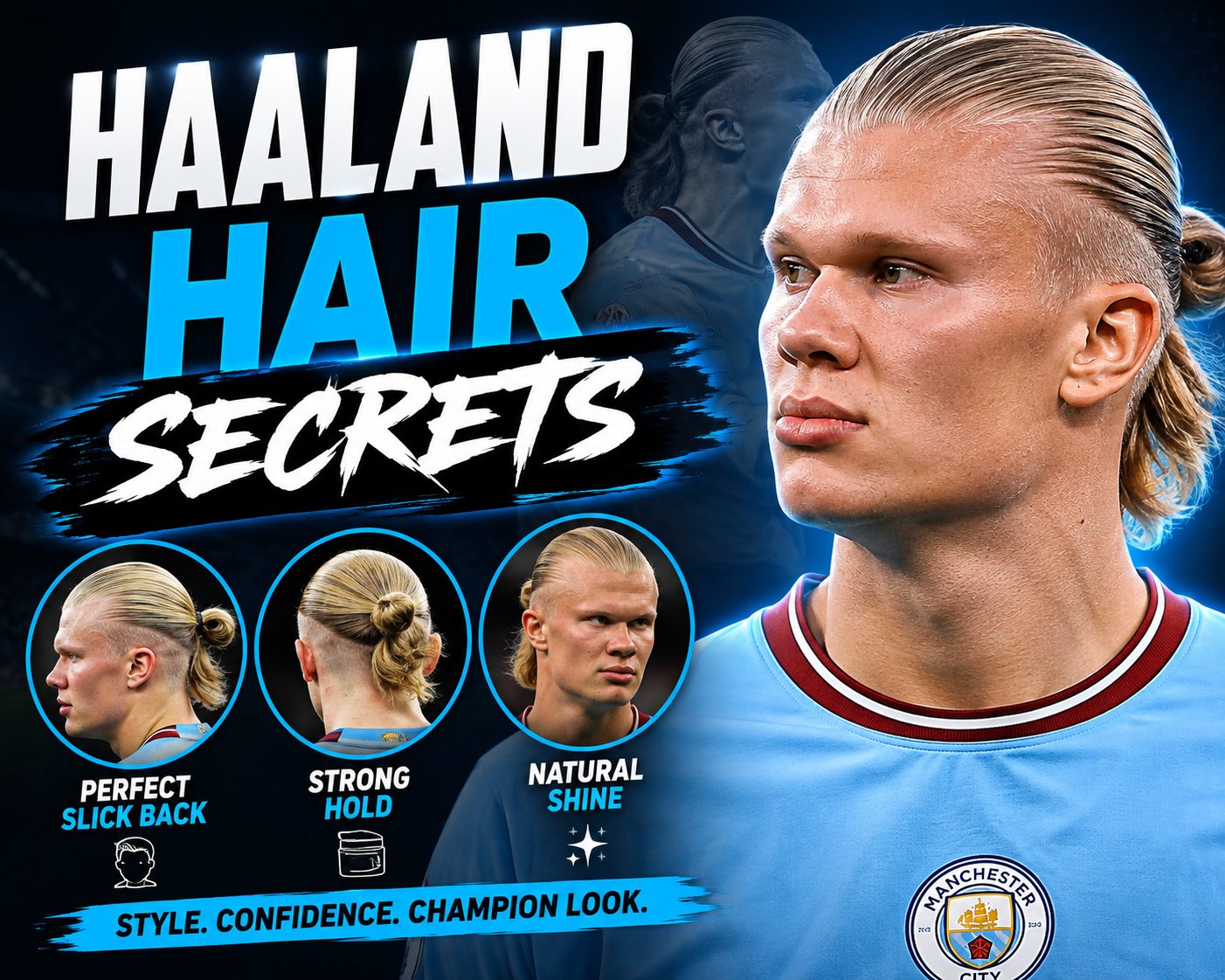 Erling Haaland Hair Secrets with his iconic long blonde hairstyle