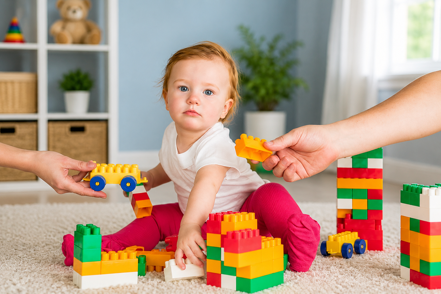 Colourful baby toys including blocks, balls and educational toys for babies