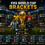 FIFA World Cup brackets showing the knockout stage path to the final