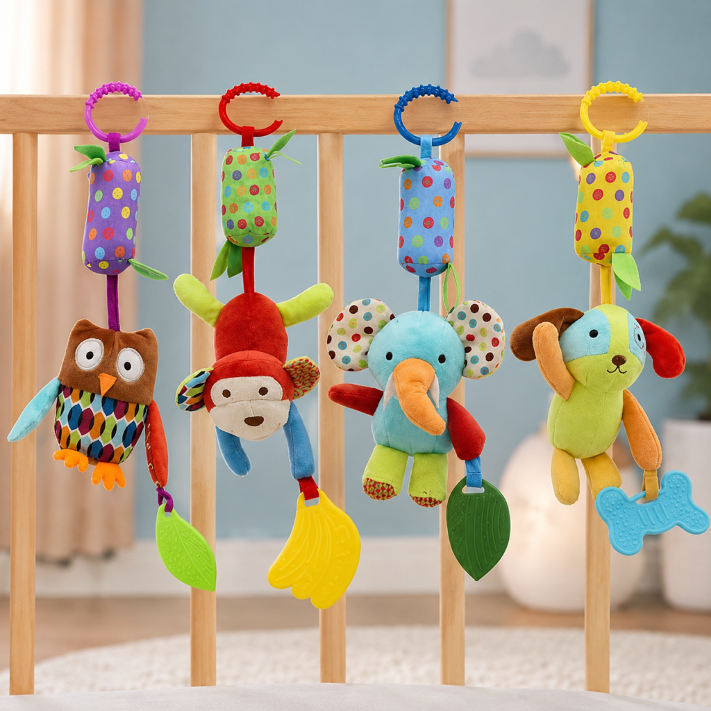 Colourful baby toys including blocks, balls and educational toys for babies