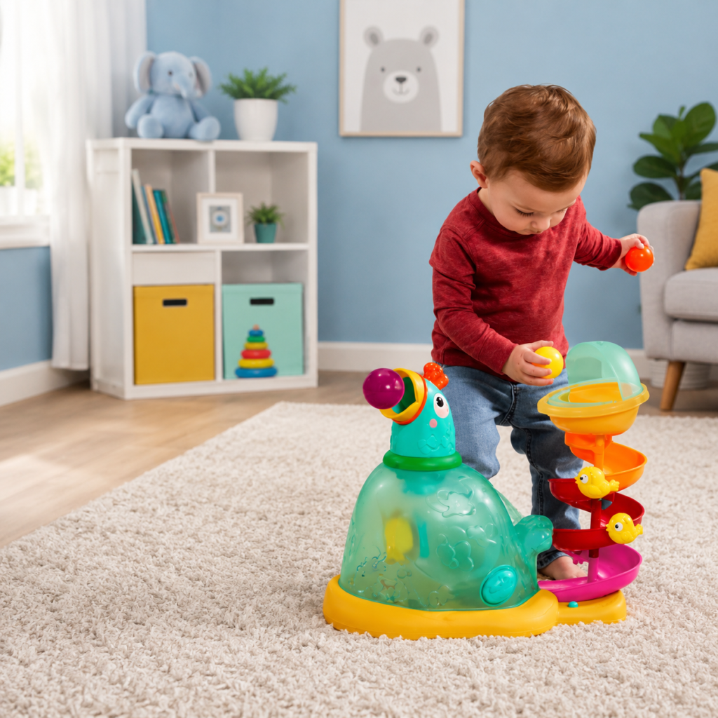 Colourful baby toys including blocks, balls and educational toys for babies