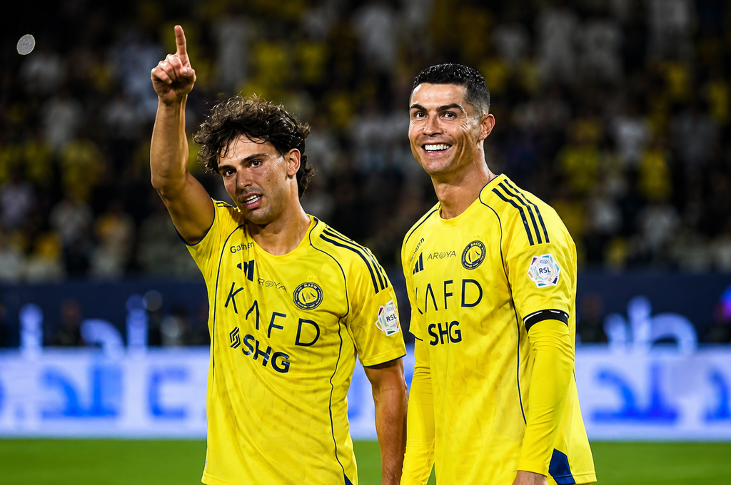 Al Nassr players during an important football match