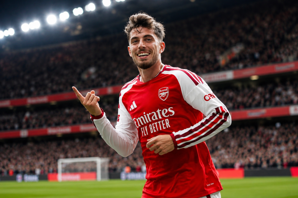 Arsenal F.C. players celebrating during a football match