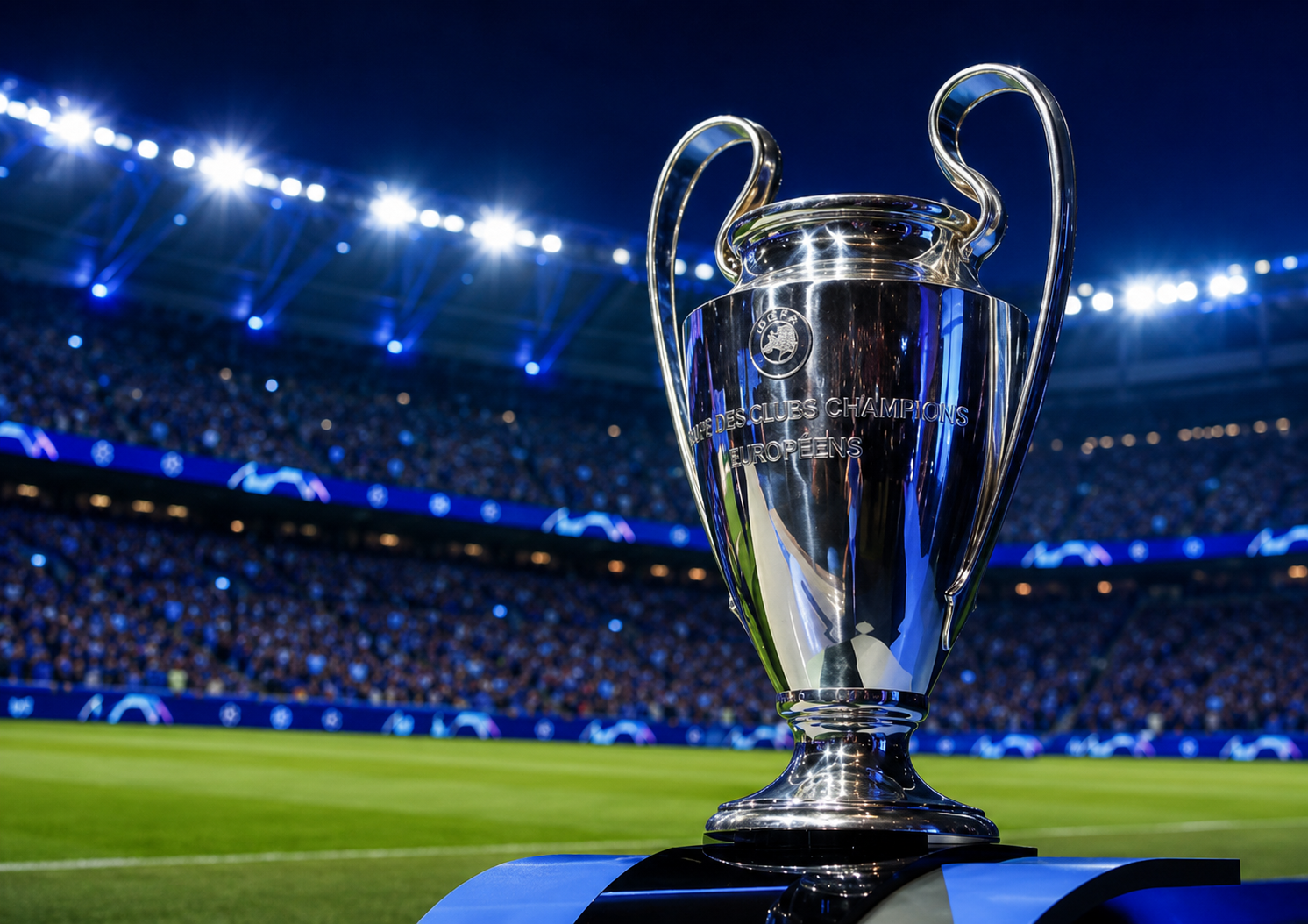 Champions League draw with football teams and tournament matchups