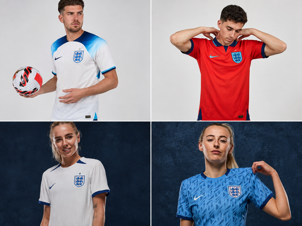 England football shirt with the iconic Three Lions badge