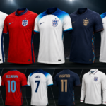 England football shirt with the iconic Three Lions badge
