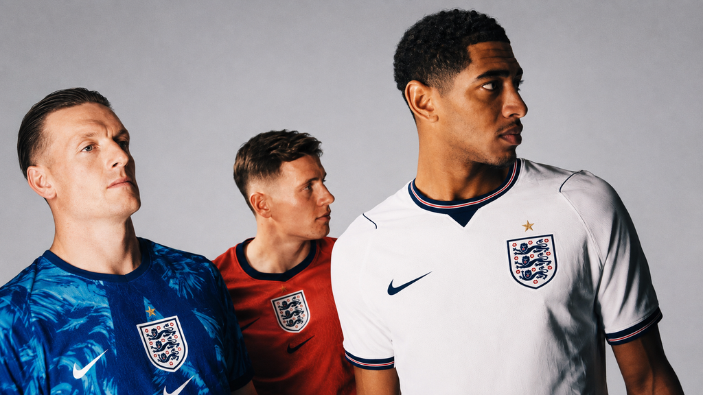 England football shirt with the iconic Three Lions badge