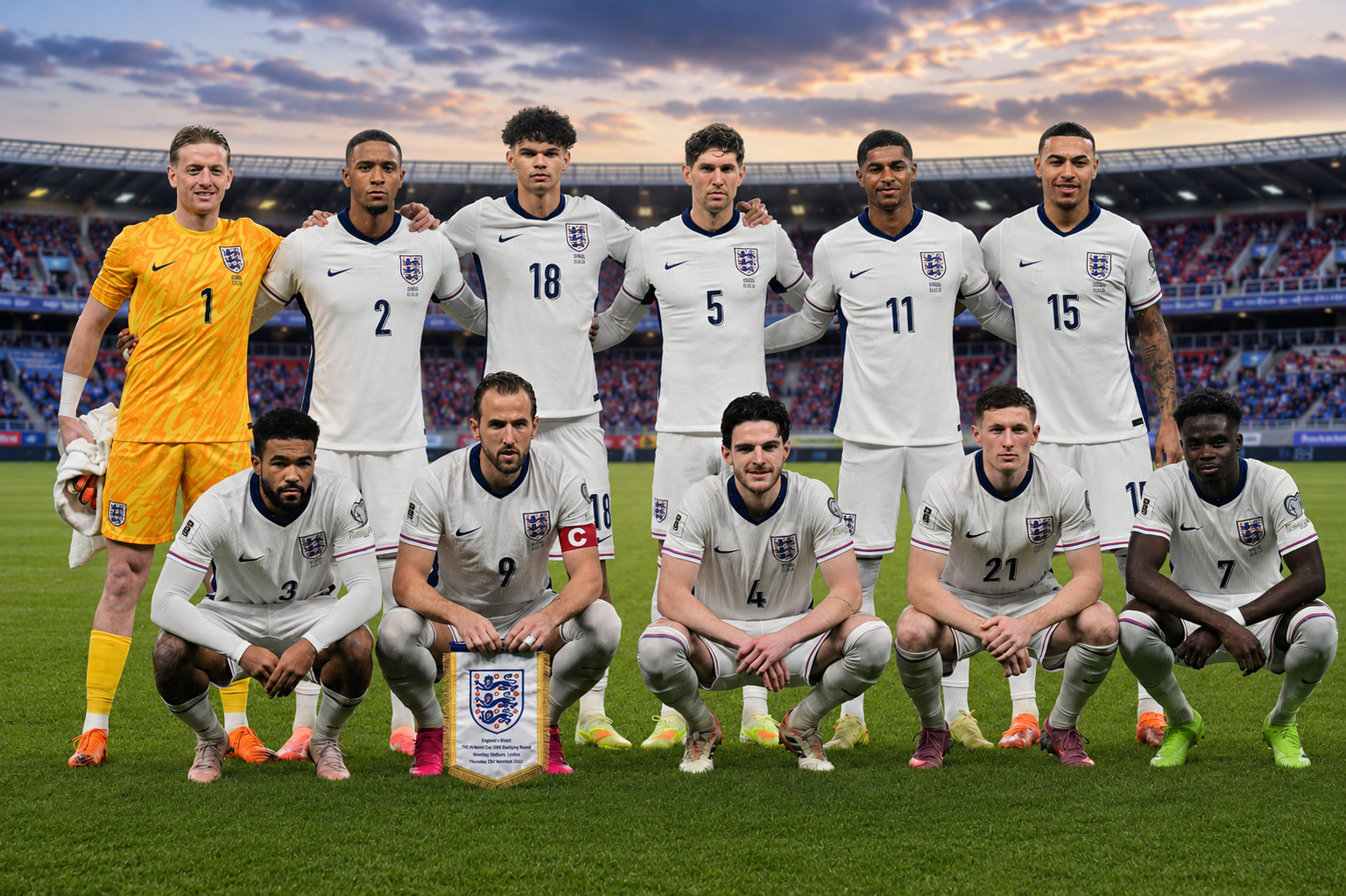 England football squad 2026 with Three Lions players