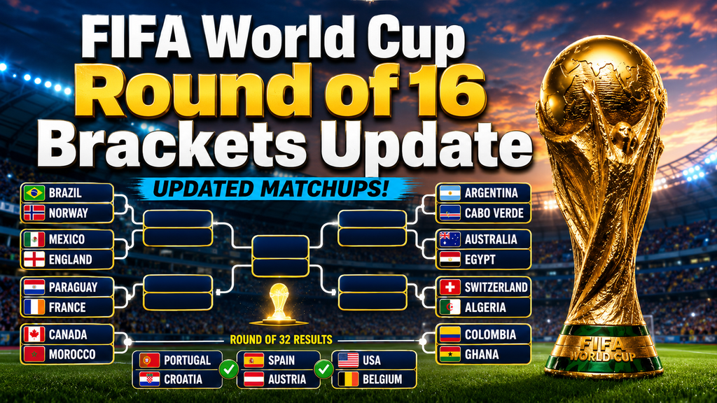 FIFA World Cup brackets showing the knockout stage path to the final