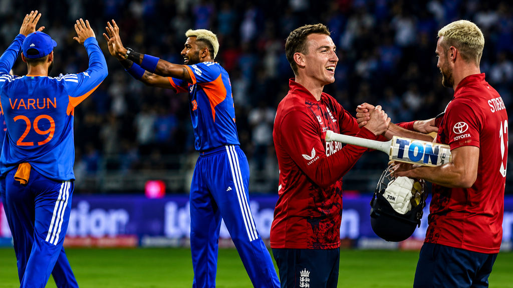 India and England players during an IND vs ENG cricket match
