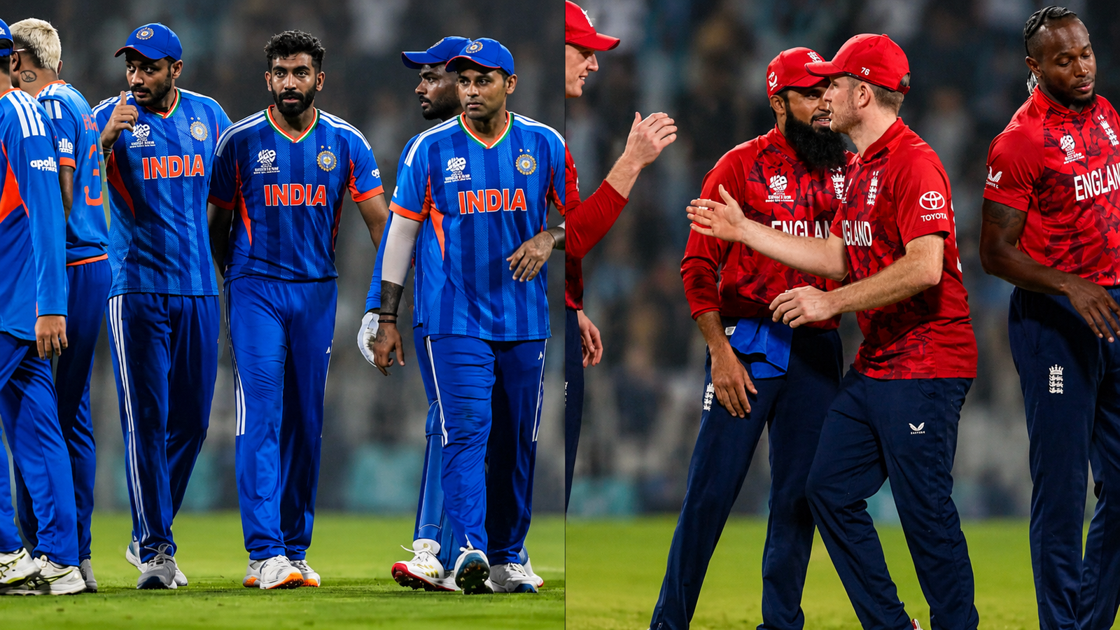 IND vs ENG cricket players from India and England before the match