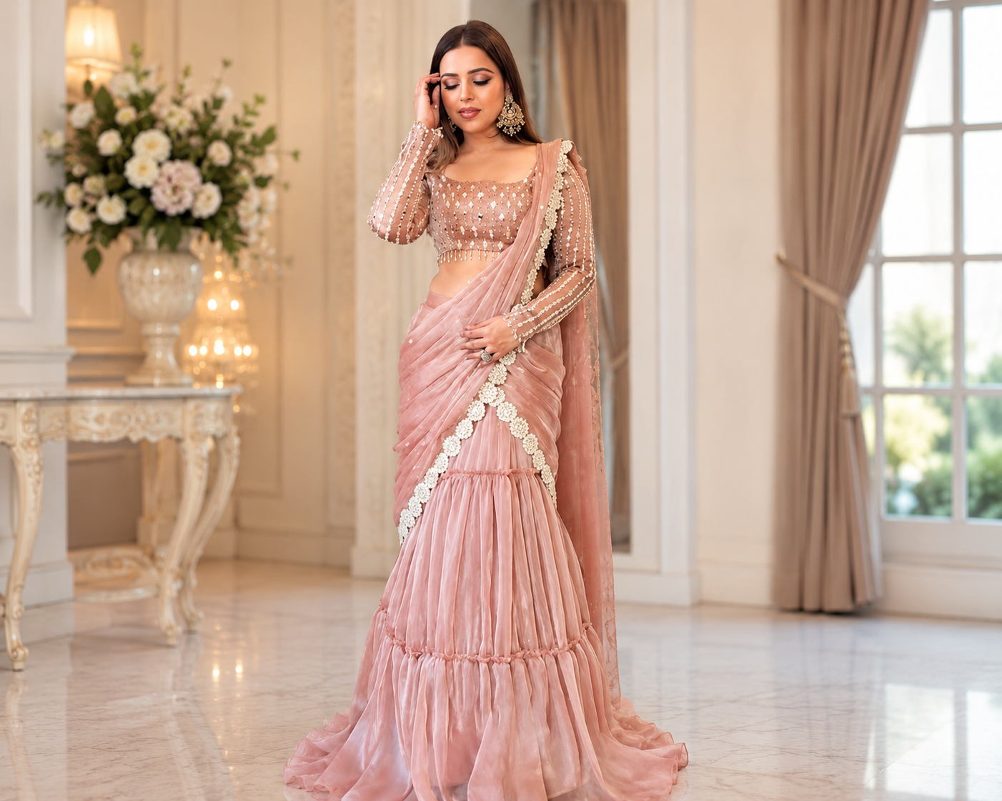 Ready to wear saree for women in a stylish modern design