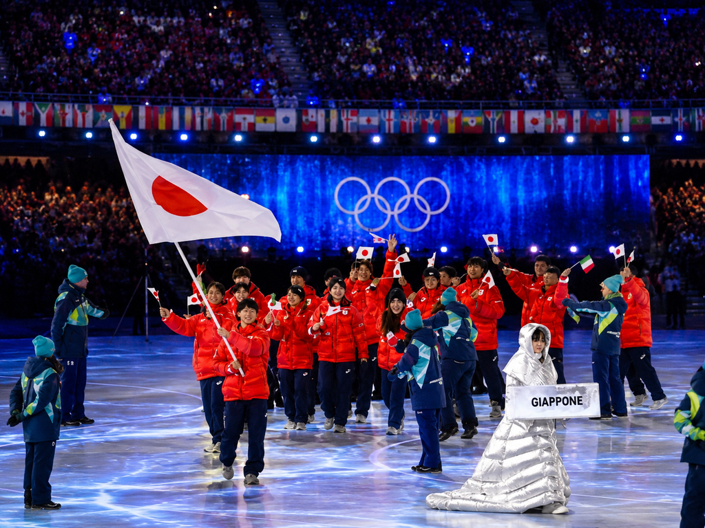 Japan team at the Winter Olympics 2026 opening ceremony