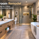 Modern bathroom remodel with a luxury shower, bathtub and stylish vanity