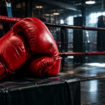 boxing gloves in a professional boxing gym