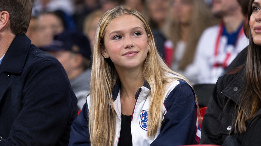 Harper Beckham at a football family event