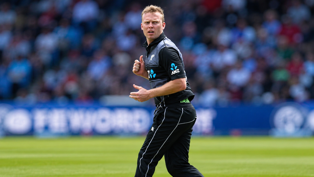 Scott Kuggeleijn bowling for New Zealand
